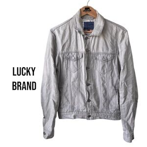 LUCKY BRAND Light Grey Denim Jacket | Men’s Medium | Trucker